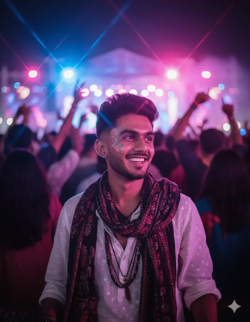 festival glow portrait, event content