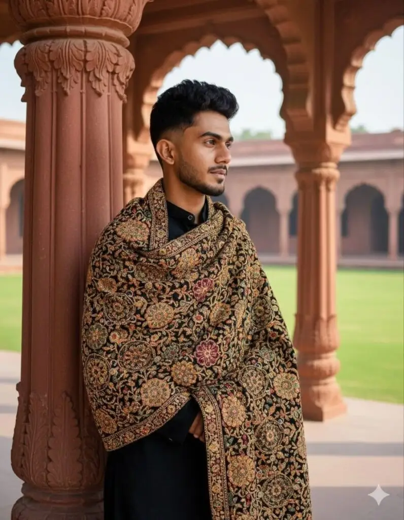 Regal Portrait by Red Sandstone Pillar