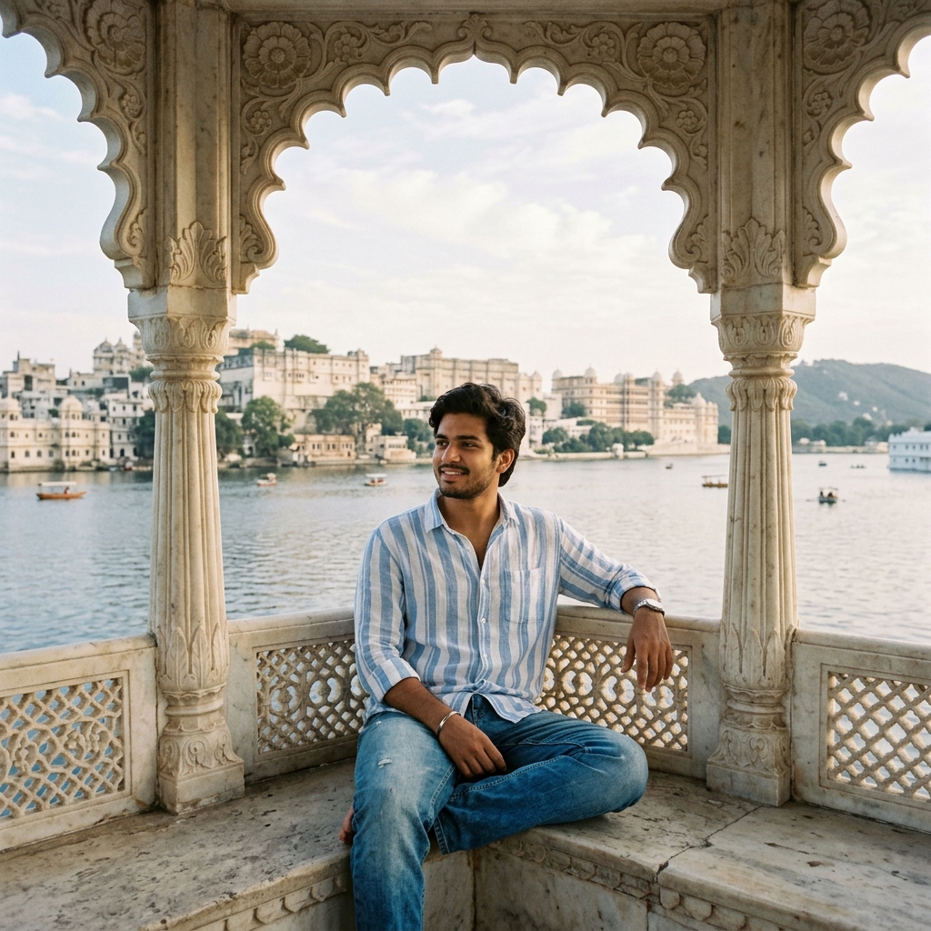 Best Udaipur Lakeside Photo Editing Prompt (Upload Your Photo)