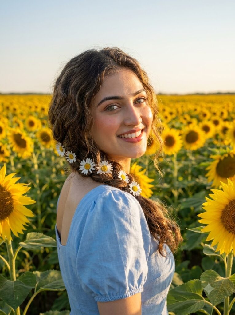The Vibrant Sunflower Field - Trending Girls Prompt for ChatGPT
