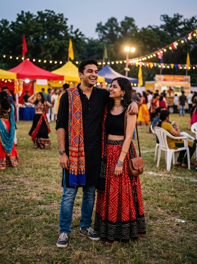 Navratri Couple Prompt: The Casual Garba Ground Vibe