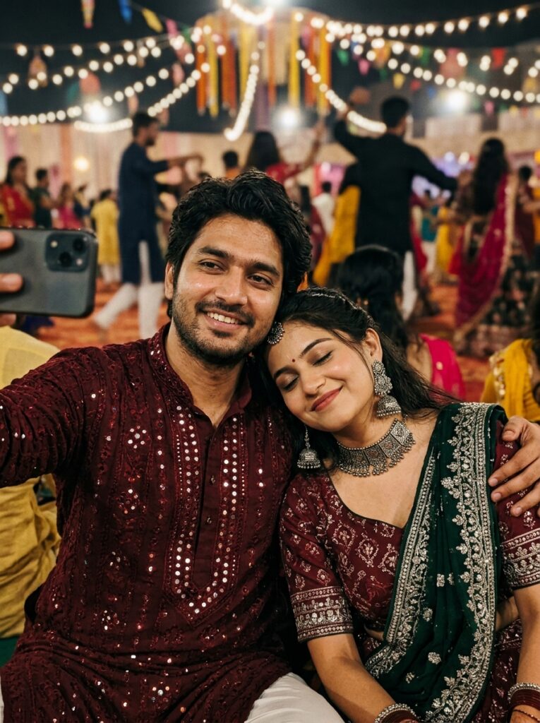 Navratri Couple Prompt: The Intimate Rest Selfie